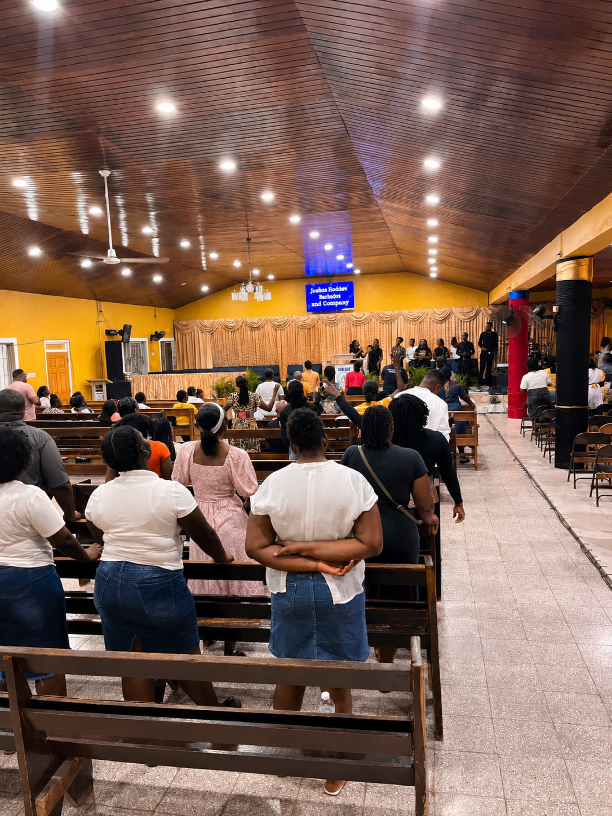 Bull Bay members gathered together at church