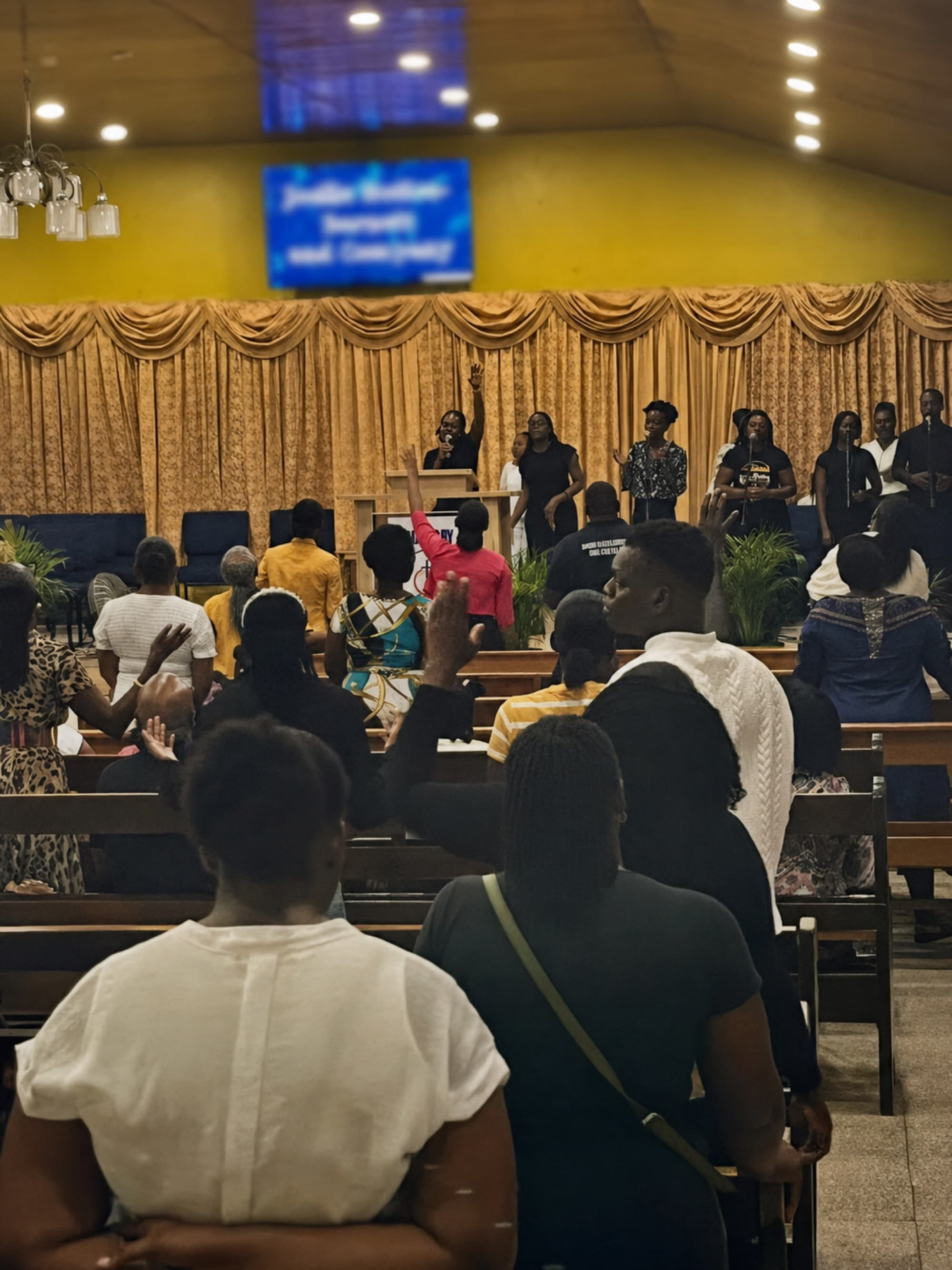 The Bull Bay congregation in worship